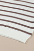 Striped O-Ring Zip Front Collared Drop Shoulder Long Sleeve Sweater Dress